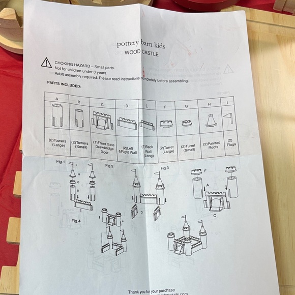 Pottery Barn Kids 16 Wooden Building Blocks Pieces Castle Set - Picture 2 of 12